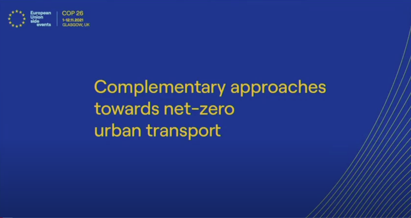 Complementary approaches towards net-zero urban transport COP26